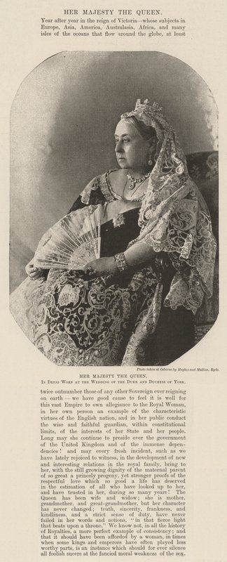 Sua Majestade a Rainha, em Vestido usado no Casamento do Duque e Duquesa de York de English Photographer