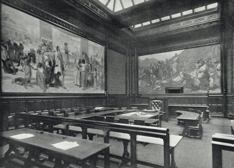 Câmaras do Parlamento, Sala Moisés, Câmara dos Lordes (foto a p/b) de English Photographer
