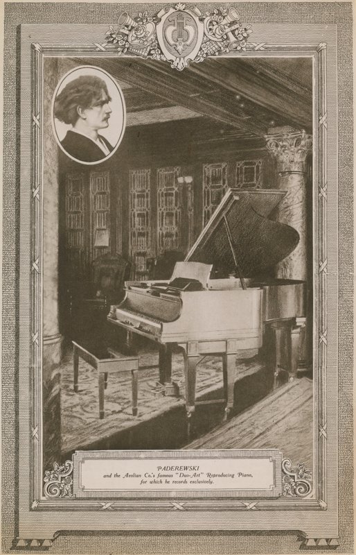 Ignacy Jan Paderweski e a Companhia Dupla Eólia de Reprodução de Piano Duo-Art de English Photographer
