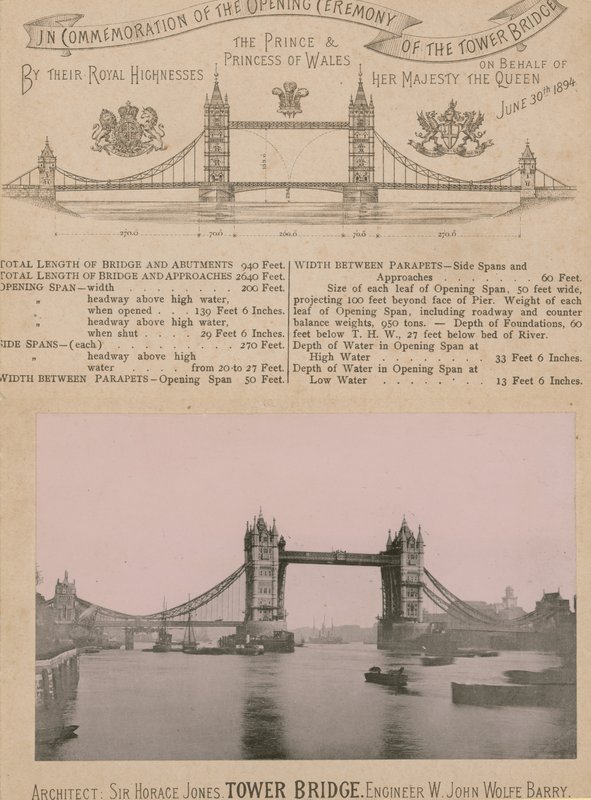 Em comemoração da abertura da Tower Bridge de English Photographer