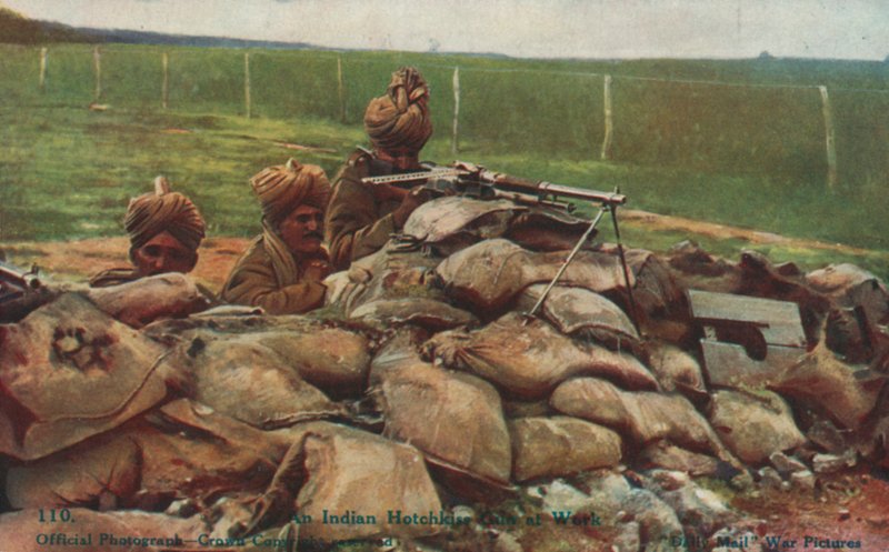 Equipa de armas Hotchkiss indiana na Frente Ocidental, Primeira Guerra Mundial de English Photographer