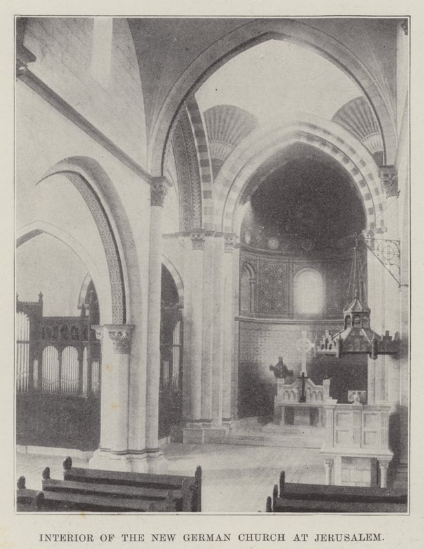Interior da nova igreja alemã em Jerusalém de English Photographer
