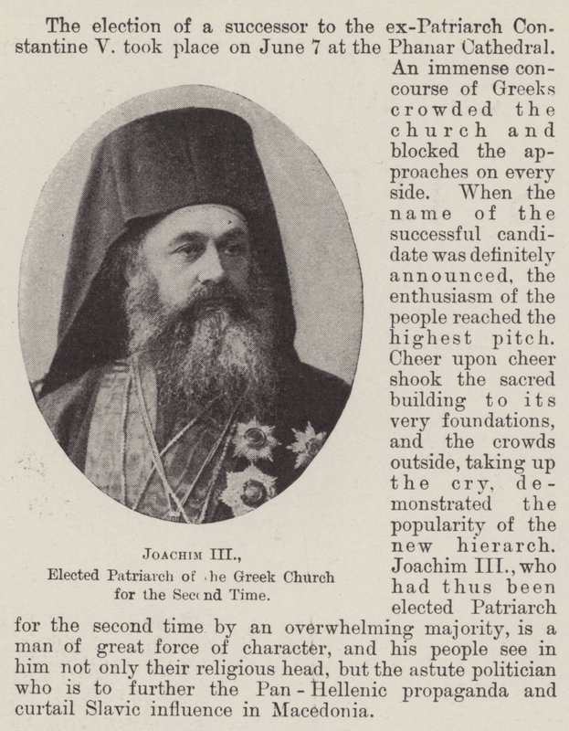 Joachim III, eleito patriarca da Igreja Grega pela segunda vez de English Photographer