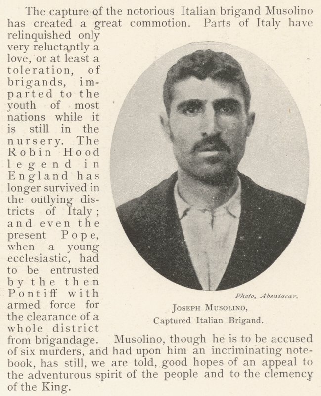 Joseph Musolino, capturado Brigandra Italiana de English Photographer