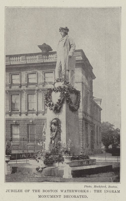 Jubileu da Boston Waterworks, o Ingram Monument decorado de English Photographer
