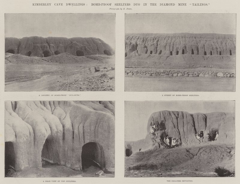 Residência de cavernas de Kimberley, abrigos à prova de bombas escavados nos rejeitos de mina de diamante de English Photographer