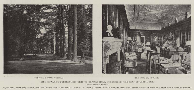 O Rei Edwards em visita a Gopsall Hall, Atherstone, a sede do Senhor Howe de English Photographer