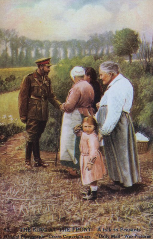 O Rei George V falando com camponeses franceses durante a 1ª Guerra Mundial (foto) de English Photographer
