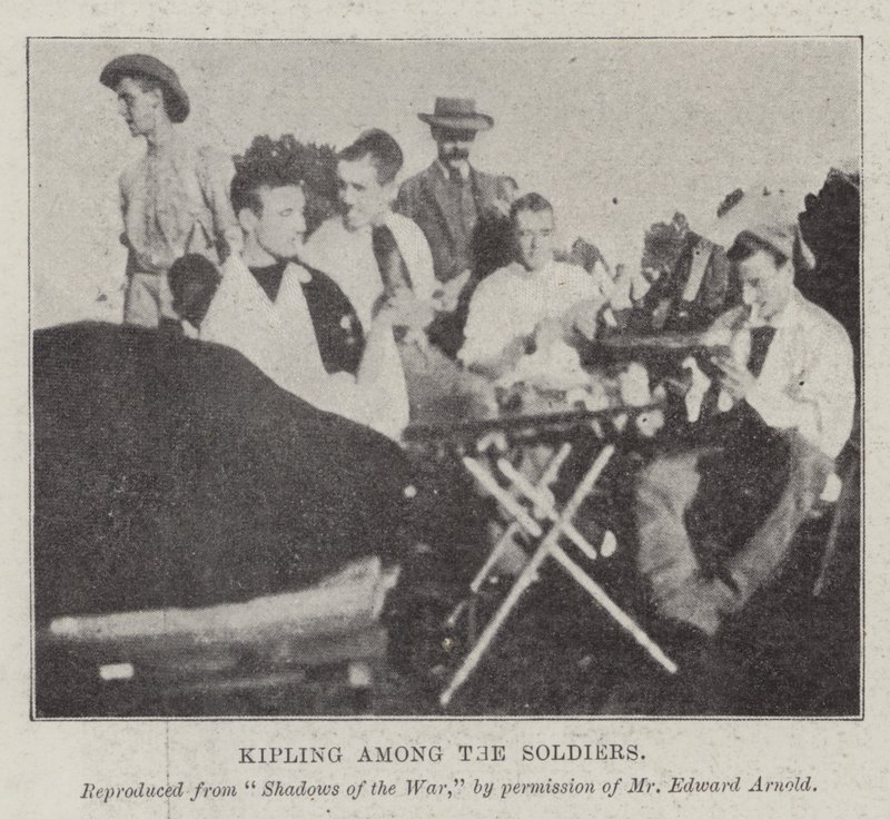 Kipling entre os soldados de English Photographer