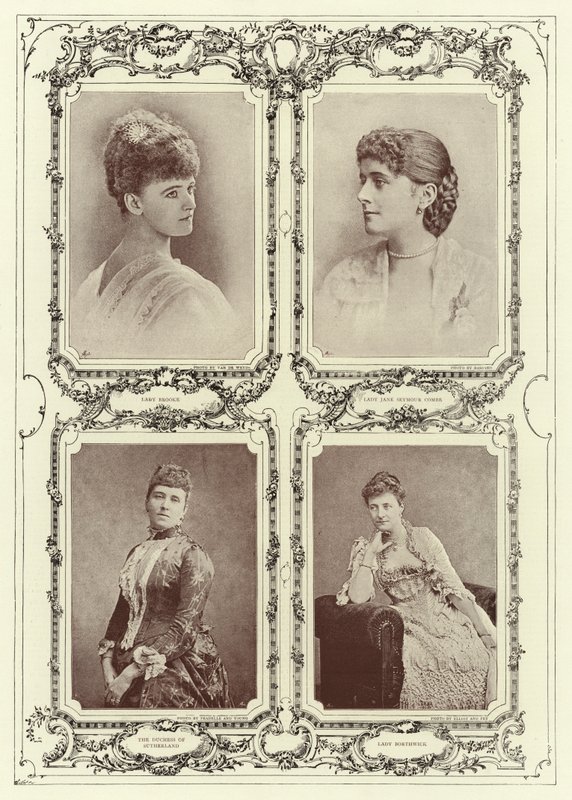 Lady Brooke, Lady Jane Seymour Combe, A Duquesa de Sutherland; Lady Borthwick de English Photographer