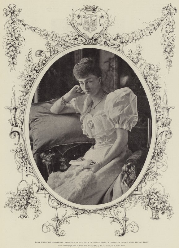 Lady Margaret Grosvenor, filha do duque de Westminster, casada com o príncipe Adolphus de Teck de English Photographer
