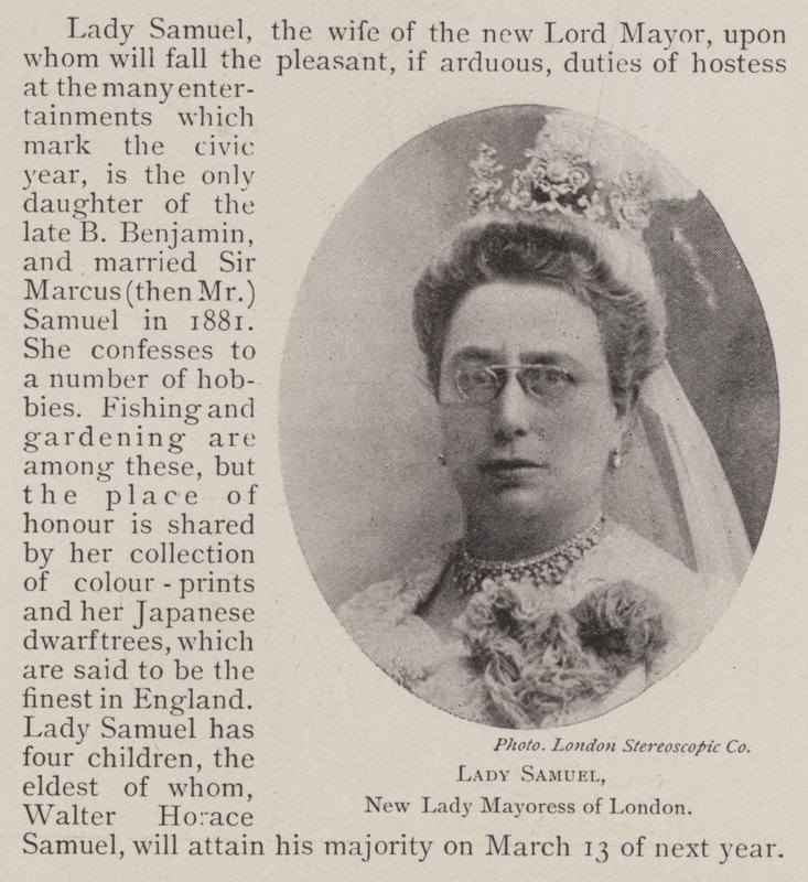 Senhora Samuel, nova senhora prefeita de Londres de English Photographer