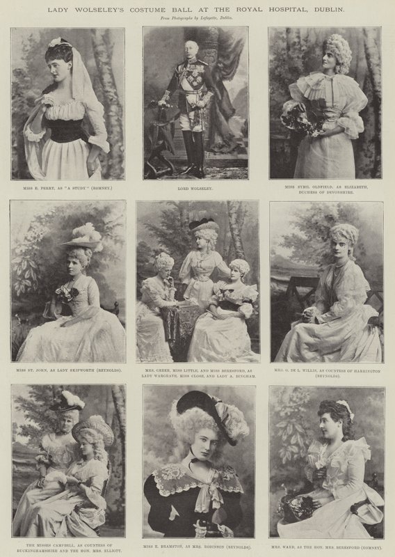 Lady Wolseleys Costume Ball no Royal Hospital, em Dublin de English Photographer