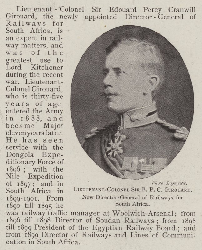 Tenente-Coronel Sir EPC Girouard, Novo Diretor Geral de Ferrovias para a África do Sul de English Photographer