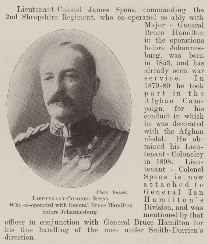 Tenente-Coronel Spens, que cooperou com o General Bruce Hamilton antes de Joanesburgo de English Photographer