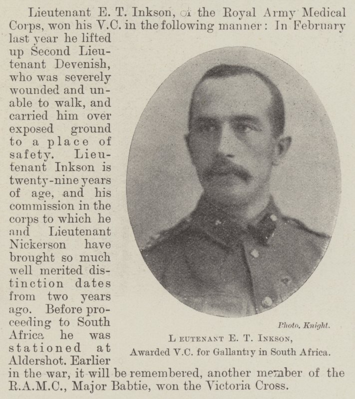 Tenente ET Inkson, premiado com VC por Gallantry na África do Sul de English Photographer