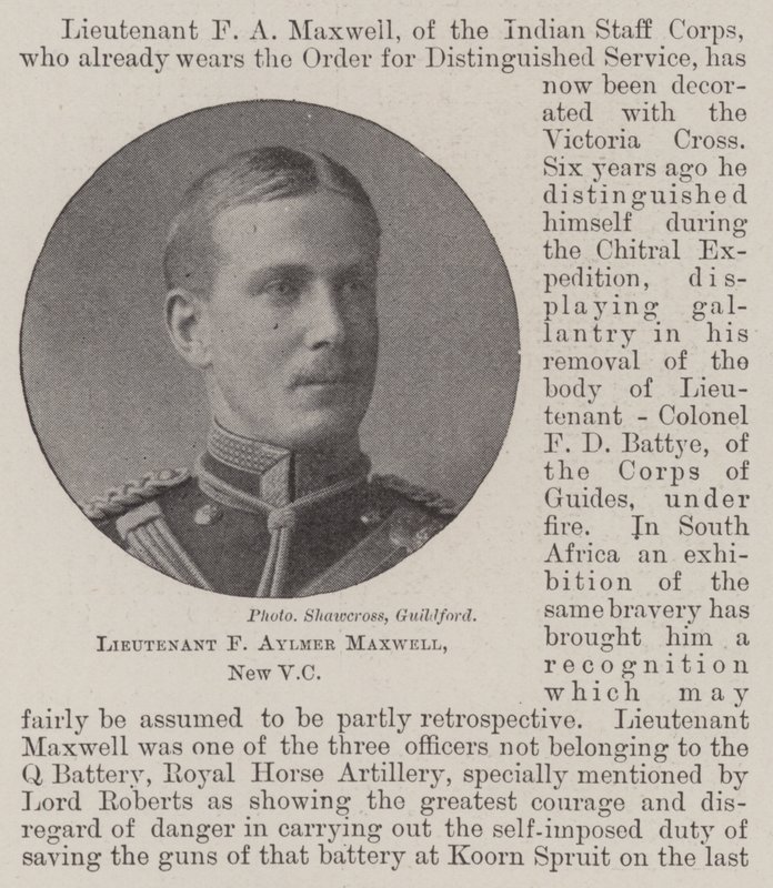 Tenente F Aylmer Maxwell, Novo VC de English Photographer