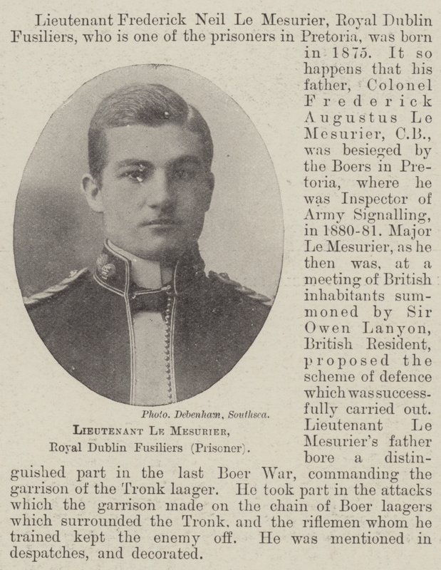 Tenente The Mesurier, Royal Dublin Fusiliers (Prisioneiro) de English Photographer