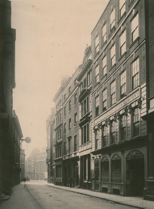 Lombard Street, Londres; fotografia; de junho de 1885 de English Photographer