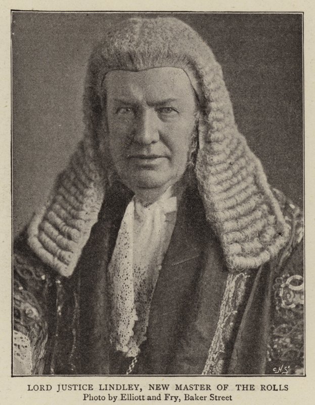 Lord Justice Lindley, novo mestre dos Rolls de English Photographer