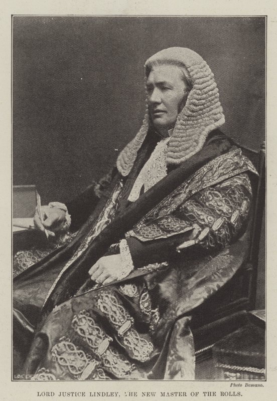 Lord Justice Lindley, o novo mestre dos Rolls de English Photographer