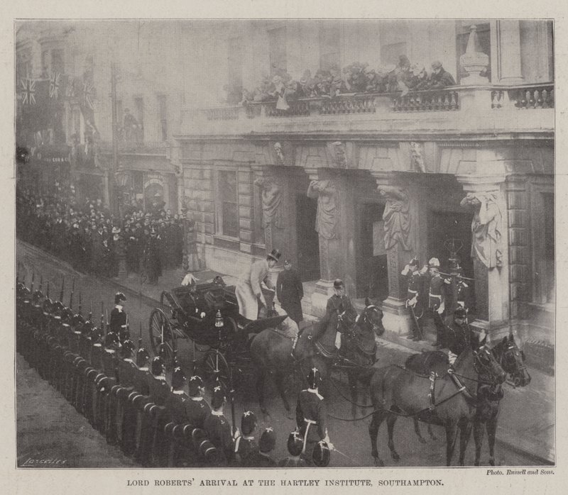 Lord Roberts Chegada ao Instituto Hartley, Southampton de English Photographer