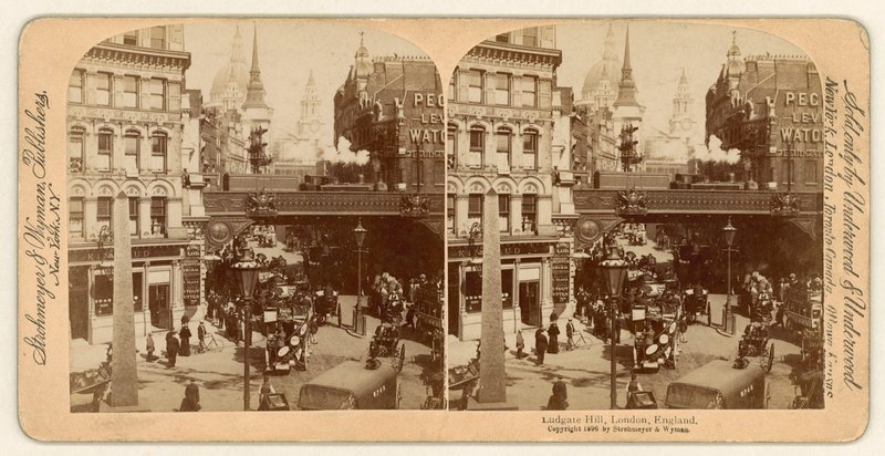 Ludgate Hill, visão estereoscópica de English Photographer