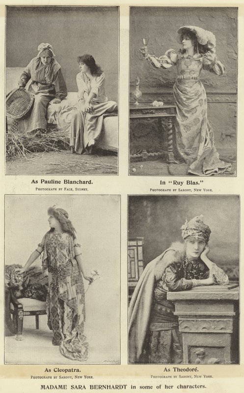 Madame Sara Bernhardt em alguns de seus personagens de English Photographer