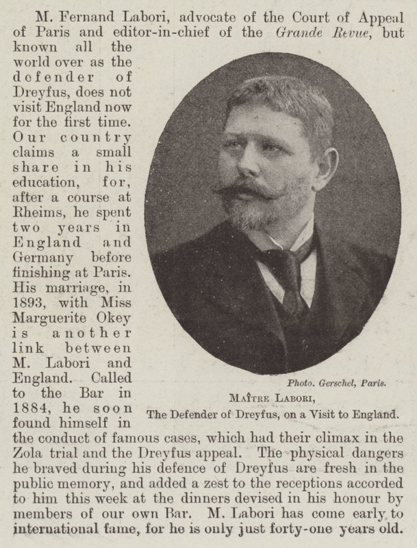 Maitre Labori, o defensor de Dreyfus, em uma visita a Inglaterra de English Photographer
