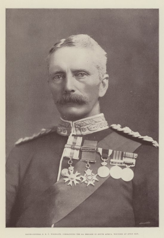 Major-General ERP Woodgate, comandante da 9ª Brigada na África do Sul, ferido em Spion Kop de English Photographer