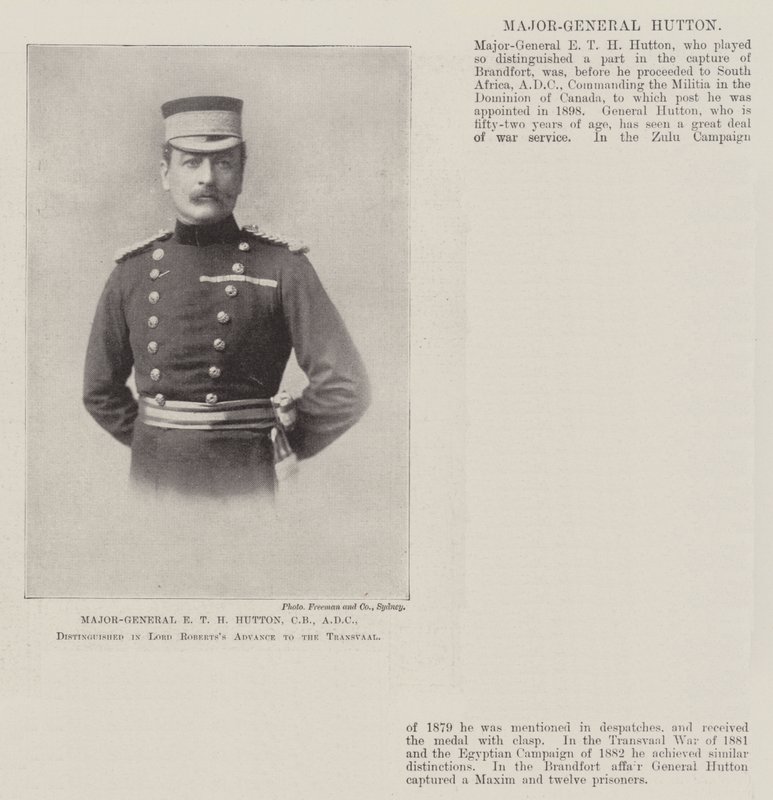 Major-General ETH Hutton, CB, ADC, distinguido em Lord Robertss Advance ao Transvaal de English Photographer