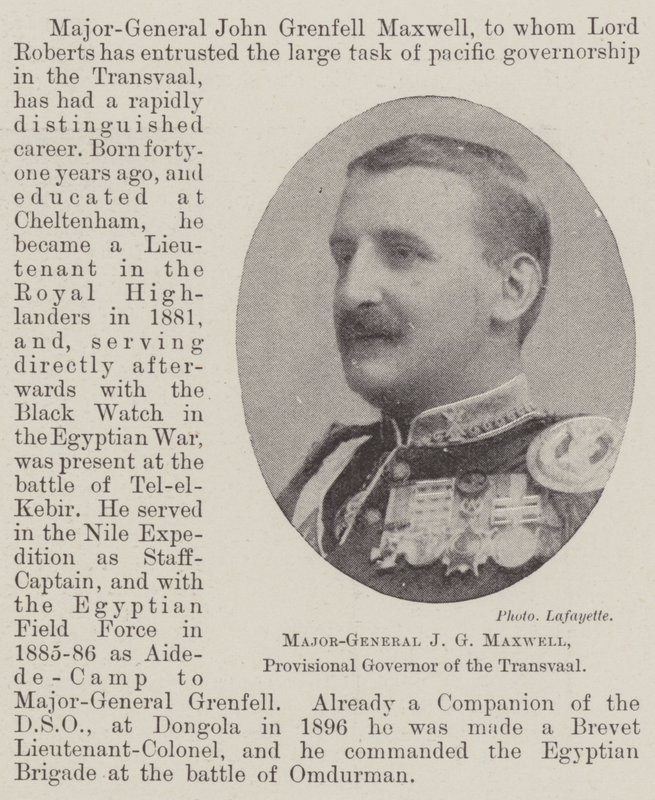 Major-General JG Maxwell, Governador Provisório do Transvaal de English Photographer