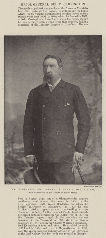 Major-General Sir Frederick Carrington, KCMG, Novo Comandante das Forças na África do Sul de English Photographer