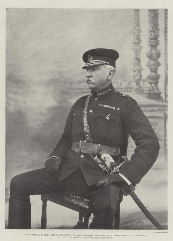 Major-General T Kelly-Kenny (comandante da Sexta Divisão), que capturou mais de setenta vagões de Cronjes, com uma grande quantidade de lojas e munições de English Photographer