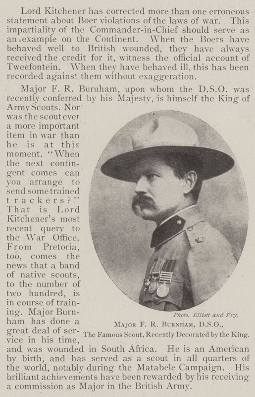Major Burnham, DSO, o famoso escoteiro, recentemente decorado pelo rei de English Photographer