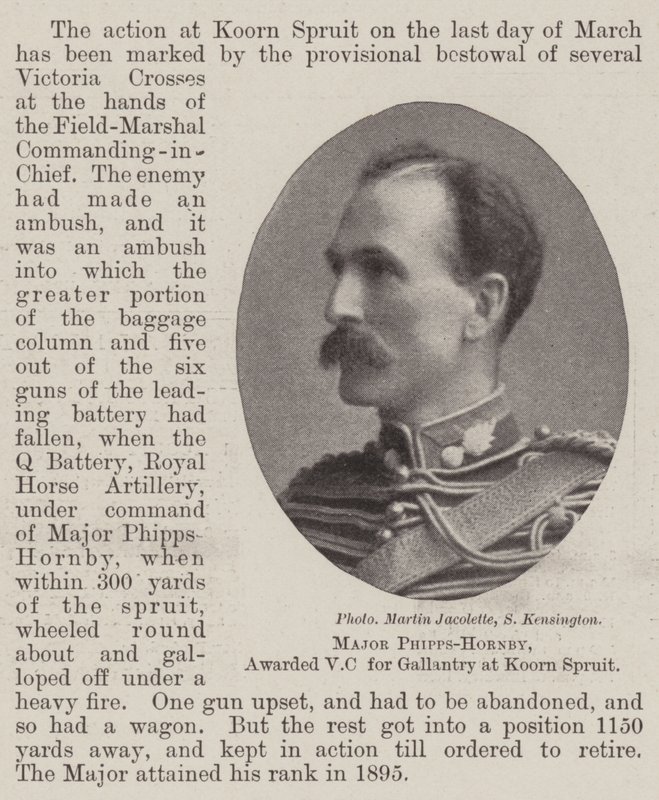 Major Phipps-Hornby, premiado com o VC de Gallantry no Koorn Spruit de English Photographer