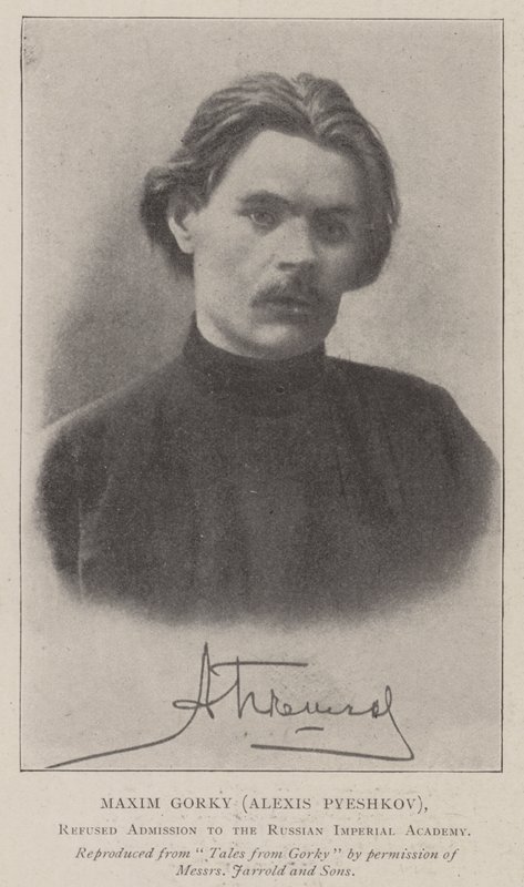 Maxim Gorky (Alexis Pyeshkov), recusou a admissão à Academia Imperial Russa de English Photographer