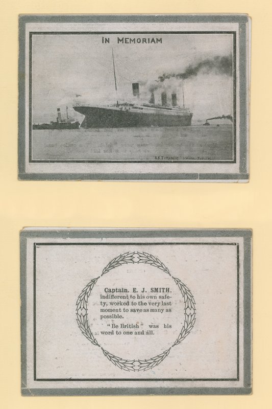 Cartão Memorial ao Capitão EJ Smith do Titanic de English Photographer