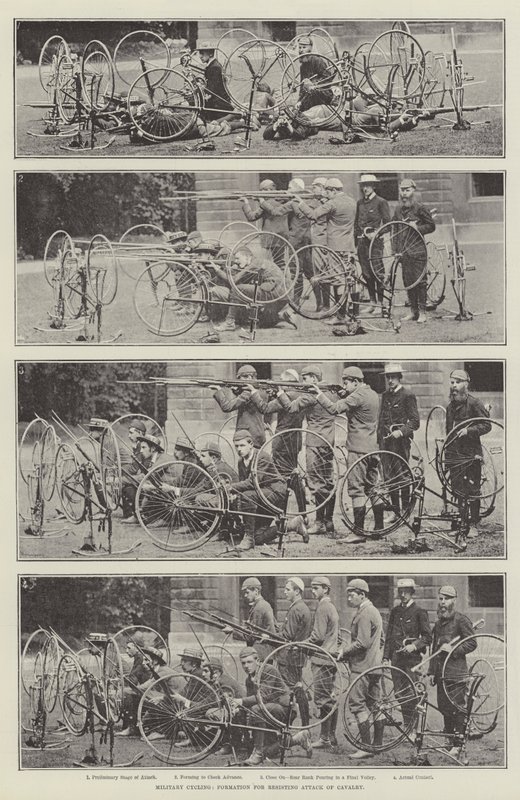 Ciclismo Militar, Formação para Resistir ao Ataque de Cavalaria de English Photographer