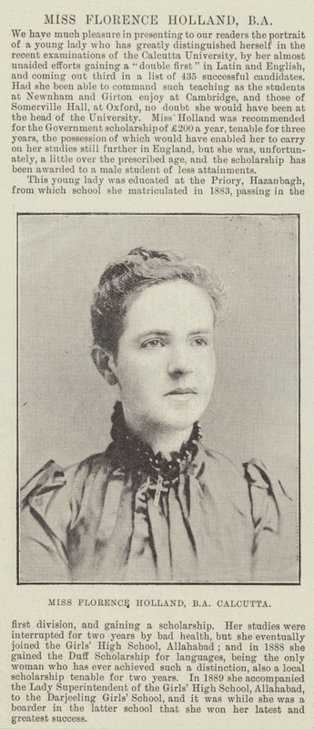 Miss Florence Holland, BA, Calcutá de English Photographer