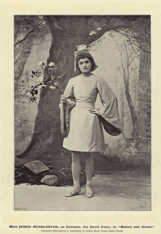 Miss Jessie Huddleston, como Dewman, a fada Dawn, em Hansel e Gretel de English Photographer