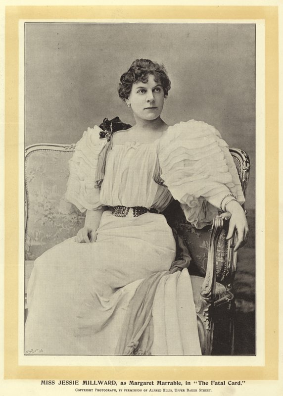 Miss Jessie Millward, como Margaret Marrable, em The Fatal Card de English Photographer