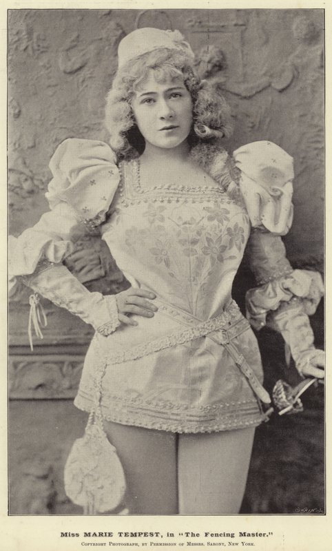 Miss Marie Tempest, em The Fencing Master de English Photographer