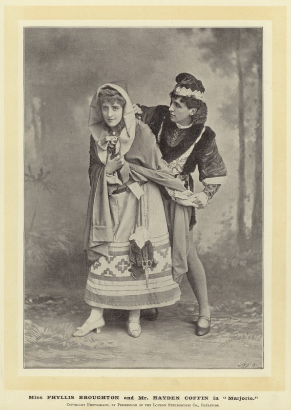 Miss Phyllis Broughton e o Sr. Hayden Coffin em Marjorie de English Photographer