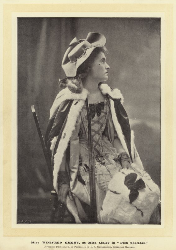 Miss Winifred Emery, como Miss Linley em Dick Sheridan de English Photographer