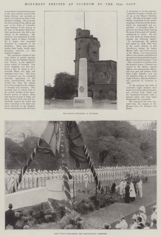 Monumento erigido em Lucknow ao 32º pé de English Photographer