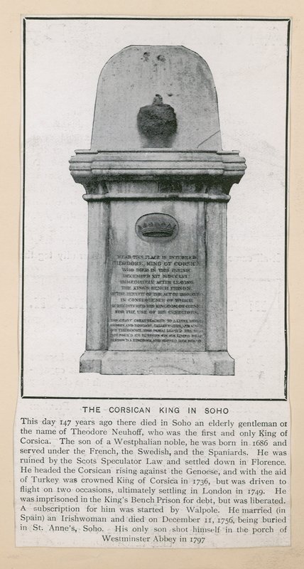 Monumento a Theodore, rei da Córsega de English Photographer