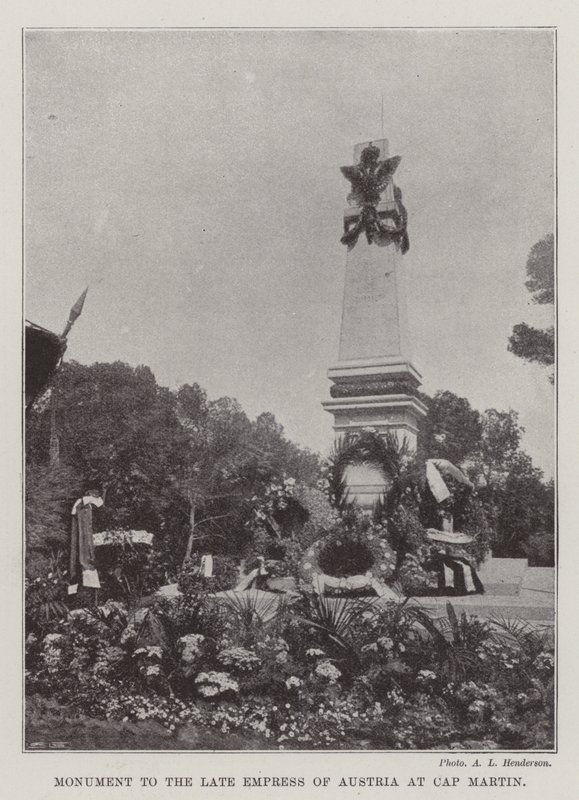 Monumento à falecida Imperatriz da Áustria no Cap Martin de English Photographer