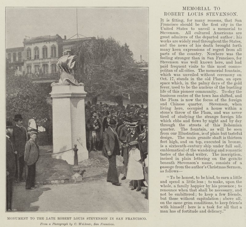 Monumento ao falecido Robert Louis Stevenson em San Francisco de English Photographer