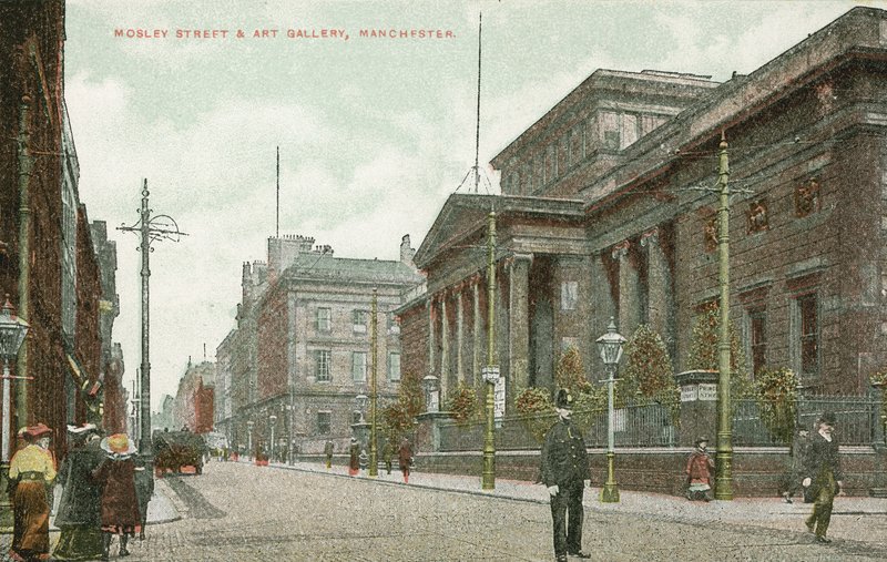 Mosley Street e a galeria de arte, Manchester (foto a cores) de English Photographer